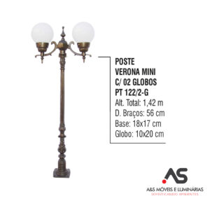 POSTE VERONA MINI COM 02 GLOBOS