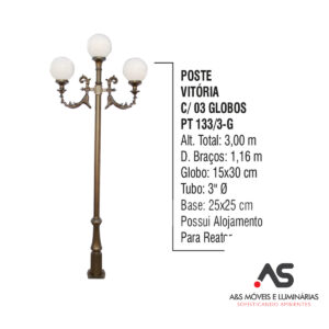 POSTE VITÓRIA COM  03 GLOBOS
