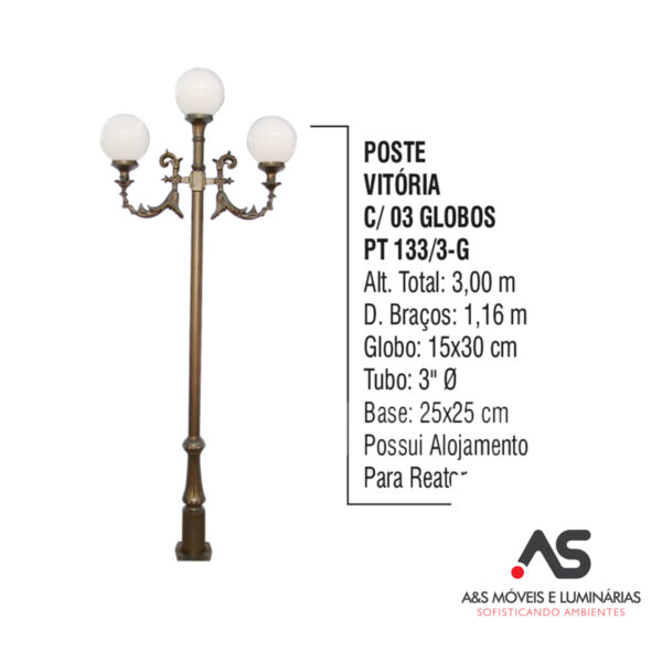 POSTE VITÓRIA COM  03 GLOBOS