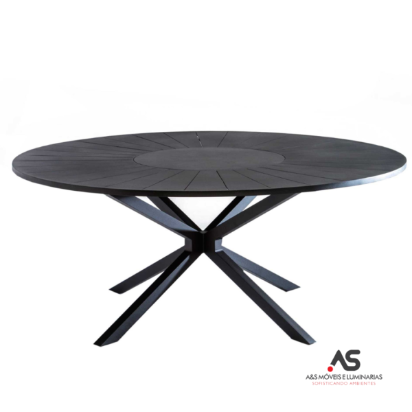 MESA DE JANTAR JASMIM TAMPO EM ALUMÍNIO SEM GIRO 22049-22050